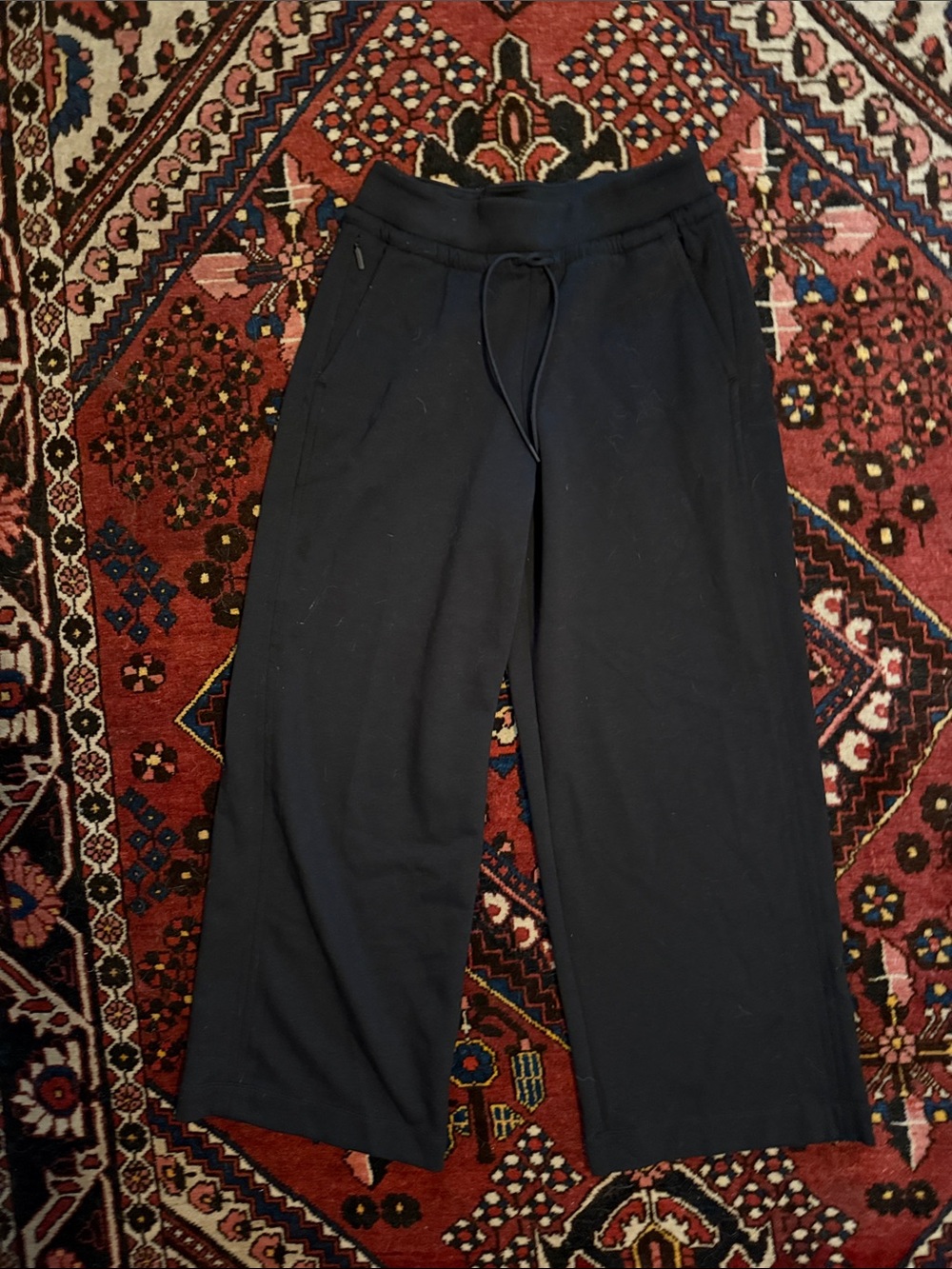 Athleta Black Wide-Leg Drawstring Joggers